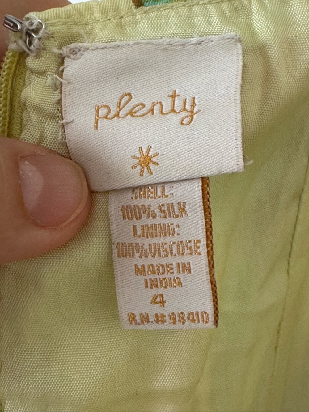 Plenty Strapless Silk Dress Floral Bird Print Yellow Pink Womens 4 Mini - Picture 12 of 14